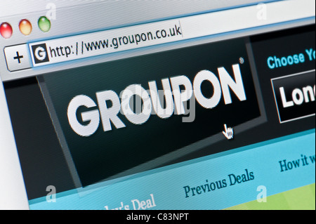 Nahaufnahme von der Groupon-Logo, wie auf ihrer Website zu sehen. (Nur zur redaktionellen Verwendung: print, TV, e-Book und redaktionelle Webseite). Stockfoto