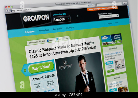 Nahaufnahme von der Groupon-Logo, wie auf ihrer Website zu sehen. (Nur zur redaktionellen Verwendung: print, TV, e-Book und redaktionelle Webseite). Stockfoto