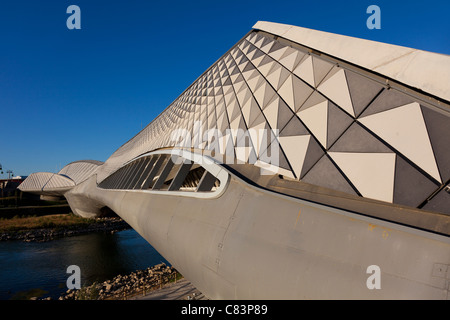 Brücke-Pavillon, entworfen von Zaha Hadid, Zaragoza, Aragon, Spanien Stockfoto