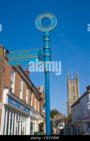 Tourist Information Wegweiser, High Street, Andover, Hampshire, England, UK Stockfoto