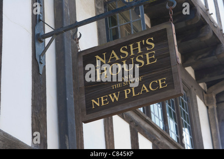 Nash Haus und dem Gelände des New Place, Chapel Street, Stratford-upon-Avon, Warwickshire, England, UK Stockfoto
