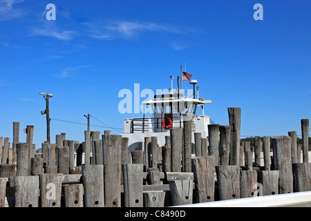 Passagier- und Autofähre von Greenport auf Shelter Island Long Island NY Stockfoto