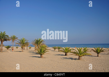 Platja De La Punta del Riu, l ' Hospitalet de Infant, Costa Daurada, Provinz Tarragona, Katalonien, Spanien Stockfoto