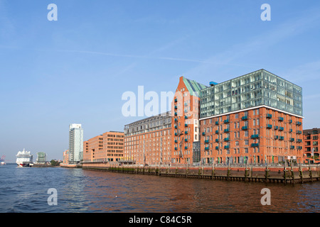 Gebäude am Hafen, Hamburg-Altona, Deutschland Stockfoto