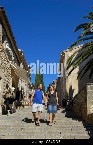 Mallorca, Pollenca, Calvari Stufen, Touristen Stockfoto