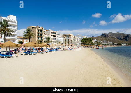 Mallorca, Port de Pollenca, Strand Stockfoto