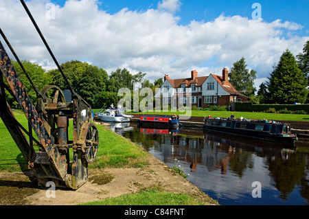 Naburn Lock Locks auf River Ouse im Sommer in der Nähe von York North Yorkshire England Vereinigtes Königreich GB Großbritannien Stockfoto