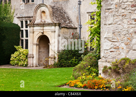 Ecke des Garten von Avebury Manor in Wiltshire, England, UK Stockfoto