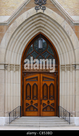 Eine ornamentale Haustür. Stockfoto