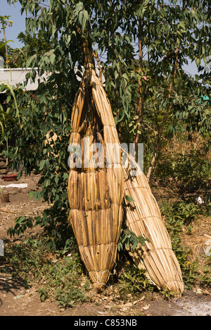 Elk200-2067v Äthiopien, Bahar Dar, Lake Tana Tankwa Papyrus Reed Boot. Stockfoto