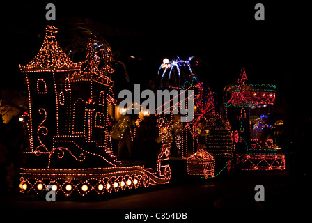 Magic Kingdom-Parade in der Nacht Stockfoto