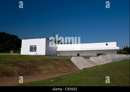 Foto zeigt das Aomori Kunstmuseum in Aomori City, Präfektur Aomori, Japan Stockfoto