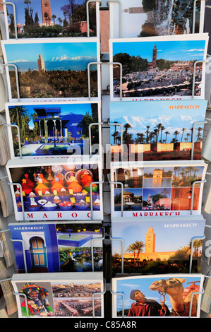 Postkarten von Marrakesch, Marrakech, Marokko Stockfoto