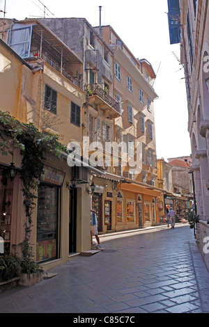 ALTSTADT VON KORFU. NIKIFOROU THEOTOKI BEREICH. KORFU GRIECHISCHE INSELN. Stockfoto