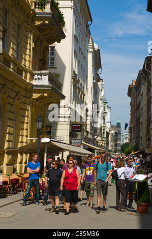 Vaci Utca Straße Budapest Ungarn Mitteleuropa Stockfoto