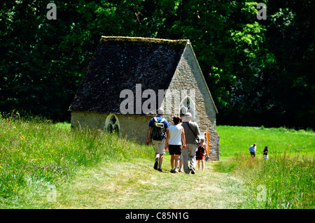 Kapelle St. Céneri, Dorf St Céneri le Gérei (Orne, Normandie, Frankreich). Stockfoto