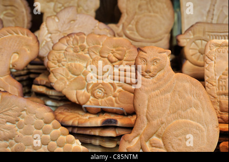 Couques de Dinant / Dinant Kekse, Europa den härtesten Keks, im Schaufenster, Belgien Stockfoto