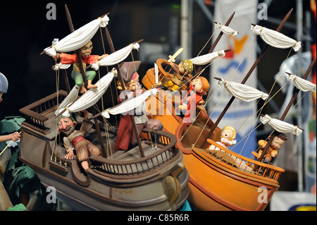 Miniatur-Piratenschiffe Stockfoto