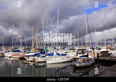 Évian-Les-Bains am Genfersee in Haute-Savoie-Abteilung der Region Rhône-Alpes im Südosten Frankreichs. Stockfoto
