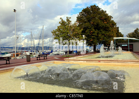 Évian-Les-Bains am Genfersee in Haute-Savoie-Abteilung der Region Rhône-Alpes im Südosten Frankreichs. Stockfoto