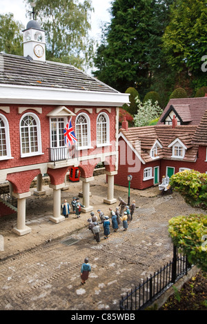 Bekonscot Modelldorf und Bahnhof, Beaconsfield, Buckinghamshire, Großbritannien Stockfoto