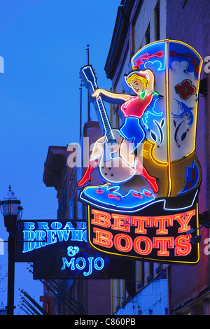 Betty Boots Shop untere Broadway Nashville Stockfoto