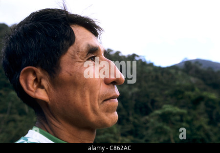 San Juan del Oro, Peru. Porträt eines Mannes. Stockfoto