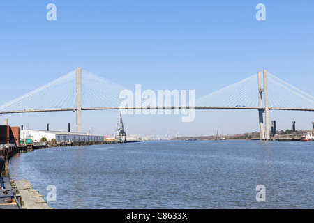 Neue Talmadge Memorial Bridge, Savannah Stockfoto