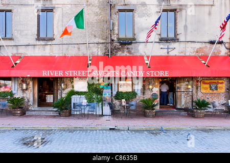 River street Süßigkeiten Süßigkeiten lagern Savannah Stockfoto