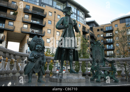 Denkmal für den russischen Zaren Peter dem großen russischen Bildhauers Mihail Chemiakin in Deptford in London, Vereinigtes Königreich. Stockfoto