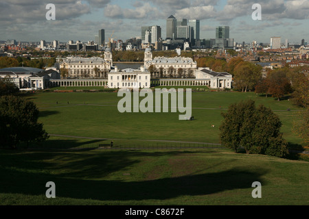 Greenwich Park in London, England, Vereinigtes Königreich. Der Greenwich Meridian kreuzt den Greenwich Park. Stockfoto