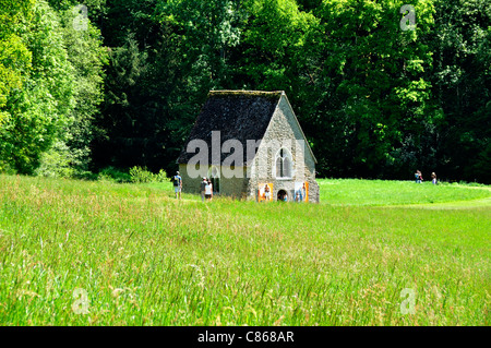 Kapelle St. Céneri am St Céneri le Gérei (Orne, Normandie, Frankreich). Stockfoto