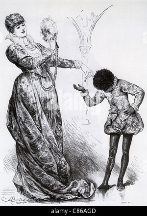 Englische Schauspielerin ELLEN TERRY (1847-1928) als Portia in einer 1880-Produktion von der Kaufmann von Venedig Stockfoto