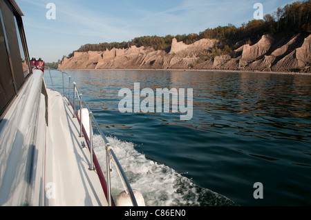 Chimney Bluffs State Park, gesehen vom See Ontario, New York USA. Stockfoto