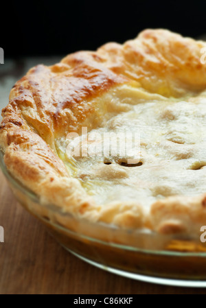 Frische golden hausgemachte Hühnerpastete Stockfoto