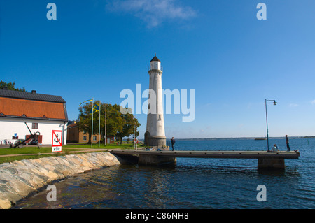 Fyren Karlskrona Nedre Leuchtturm (1924) Stumholmen Insel Karlskrona in Blekinge Grafschaft Schweden Südeuropa Stockfoto