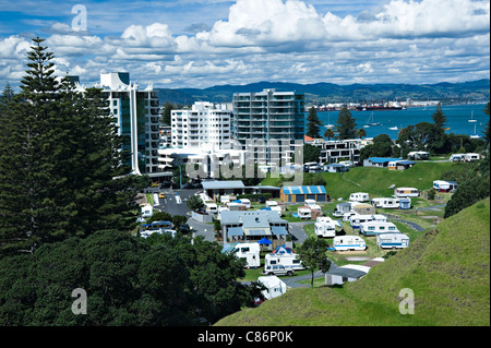 Die Küsten Stadt Mount Maunganui in der Bay of Plenty Nordinsel Neuseeland NZ Stockfoto