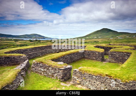 Leacanabuile Stone Fort in der Nähe von Cahirciveen in County Kerry, Irland Stockfoto