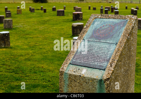 Woodhenge, Wiltshire. Die Reste einer hölzernen Struktur neben Stonehenge Stockfoto