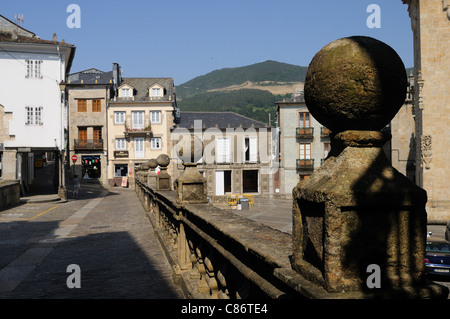 "Plaza de España" MONDOÑEDO. Galicien. Spanien Stockfoto