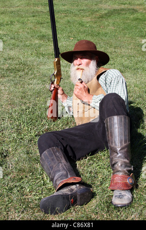 Ein Cowboy im Gras Stockfoto