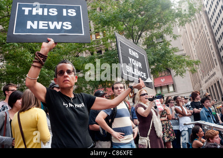 New York, NY - 30. September 2011 Occupy Wall Street Demonstranten in Zuccotti Park. Stockfoto