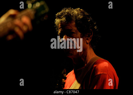 BELFAST, Großbritannien - 24 Juni: Lou Reed führt auf Belfast Waterfront am 24. Juni 2008 in Belfast, Nordirland Stockfoto