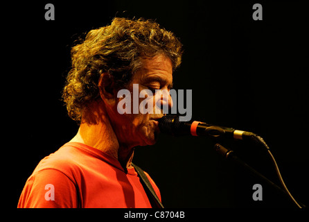 BELFAST, Großbritannien - 24 Juni: Lou Reed führt auf Belfast Waterfront am 24. Juni 2008 in Belfast, Nordirland Stockfoto