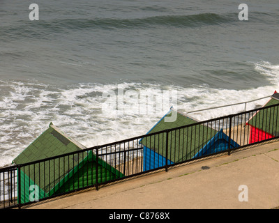 Strandhütten, Whitby. North Yorkshire, England Stockfoto