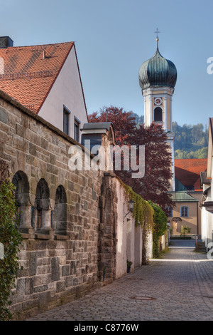 Deutschland, Bayern, Swabia, Allgäu, Oberallgäu, Immenstadt, Blick auf die St. Nikolaus Kirche Stockfoto