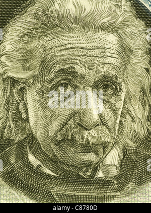 Albert Einstein (1879-1955) auf 5 Pfund 1968 Banknote aus Israel. Deutscher theoretischen Physiker, gilt als der Vater von m geboren Stockfoto