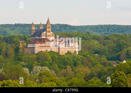 Deutschland, Baden-Württemberg, Schwäbisch Hall, Ansicht von Comburg Gebäude und Schloss Stockfoto