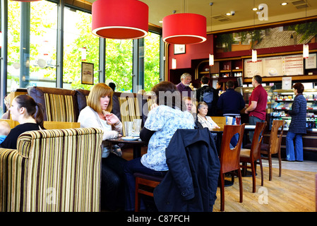 Das Innere eines Costa Coffee Shop in Basildon Stadtzentrum Stockfoto