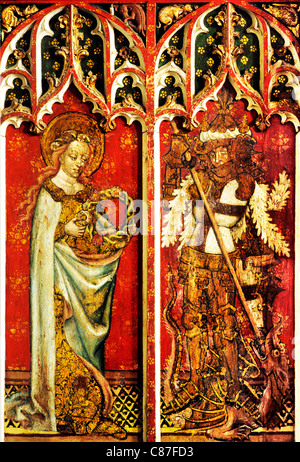 Filby, Norfolk, Lettner, St. Cecilia und St. George English mittelalterlichen Screens Malerei Gemälde gemalt Panel Panels England Stockfoto
